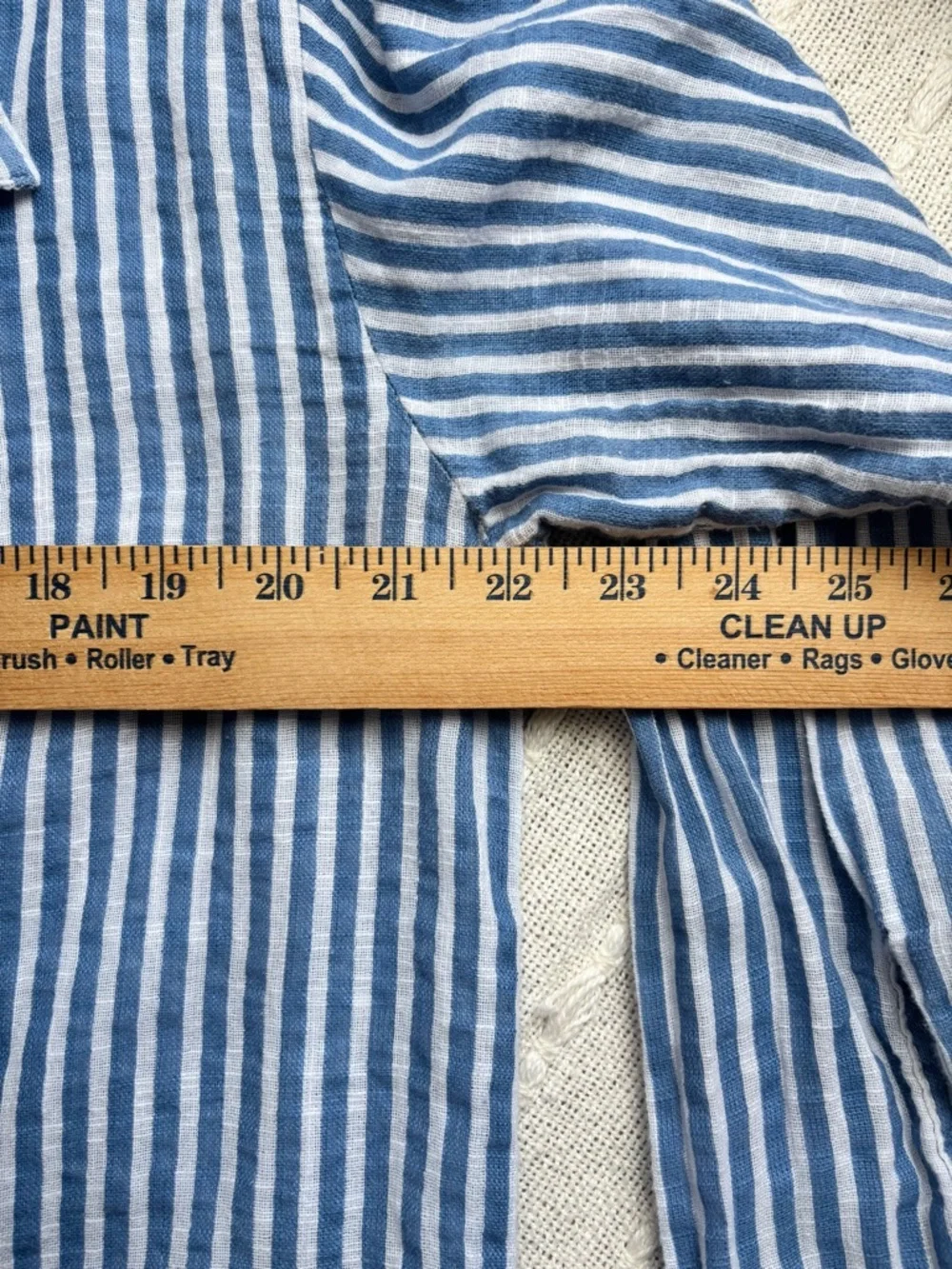 Turks & Caicos Blue White Stripe Cotton Button Down Swim Cover Up Shirt Size XL